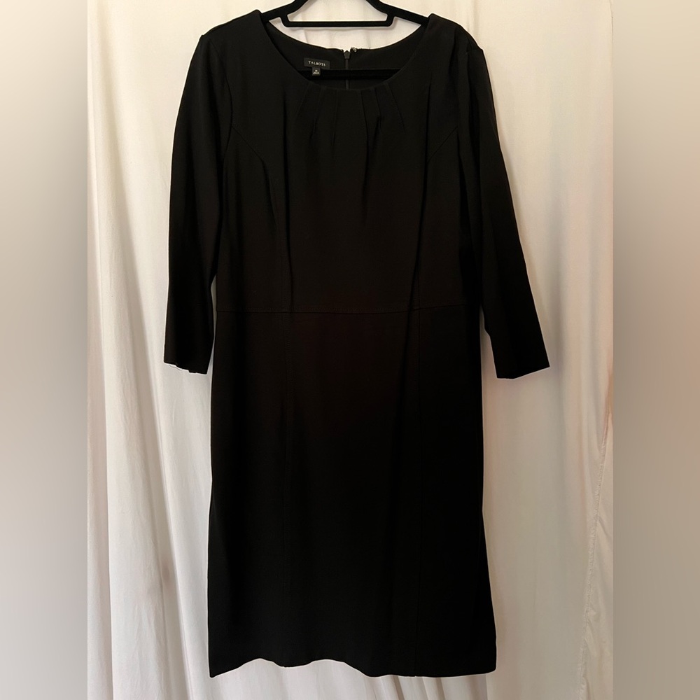 Talbots Black Long-Sleeve Sheath Dress